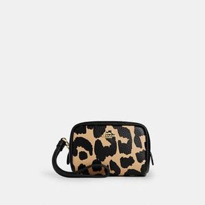 Pouch Wristlet With Leopard Print
